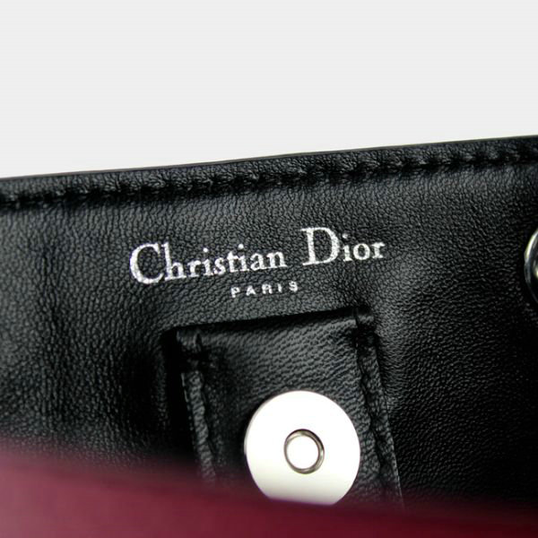 small Christian Dior diorissimo original calfskin leather bag 44374 winered&white&black